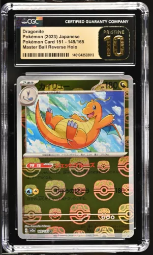 CGC PRISTINE 10 Dragonite #149 Master Ball Reverse Holo - Pokemon 151 Japanese
