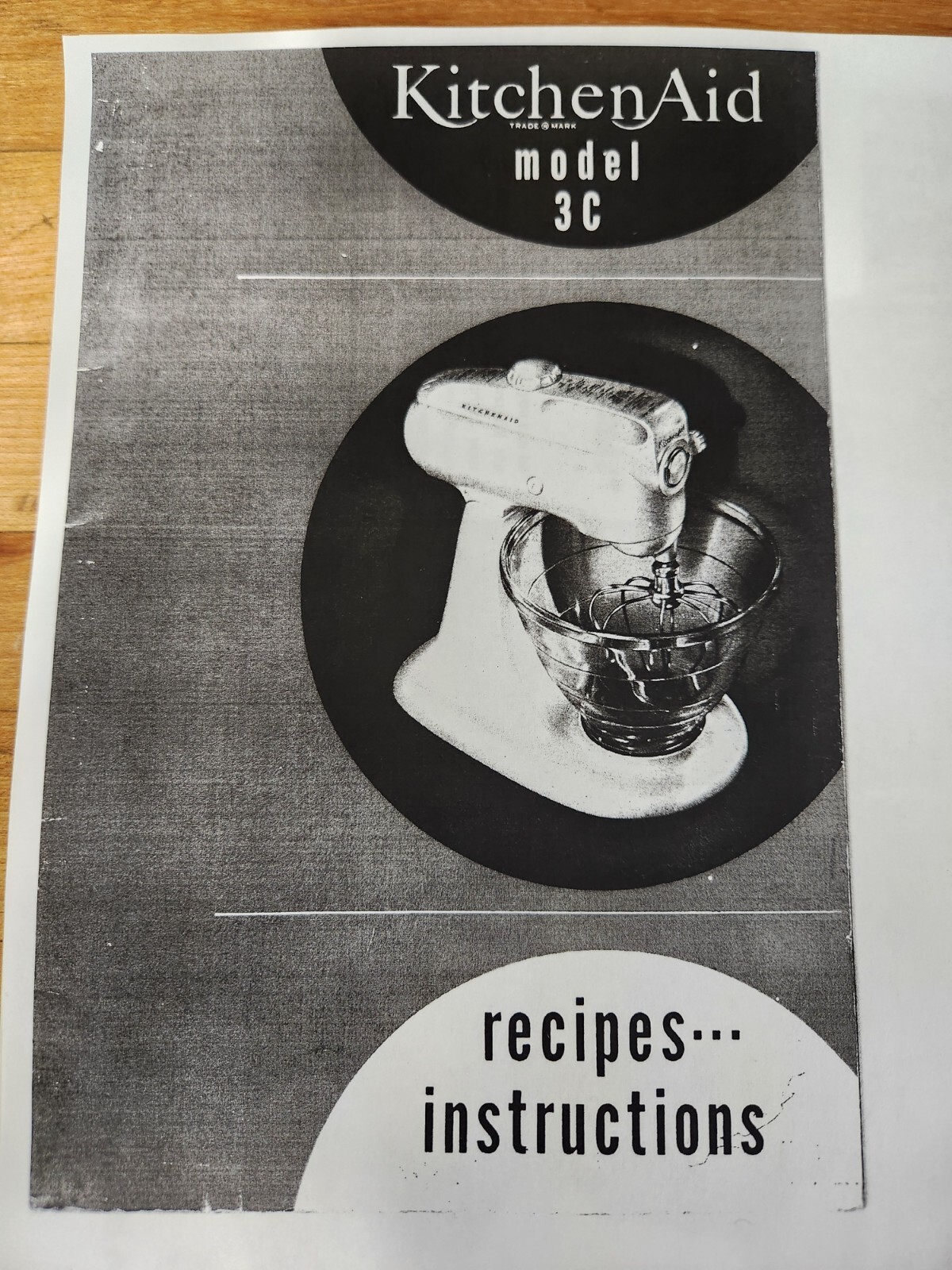 Vintage KitchenAid Hobart Model 3C Stand Mixer, 3 Qt. Mid Century 1949 REFURBISH