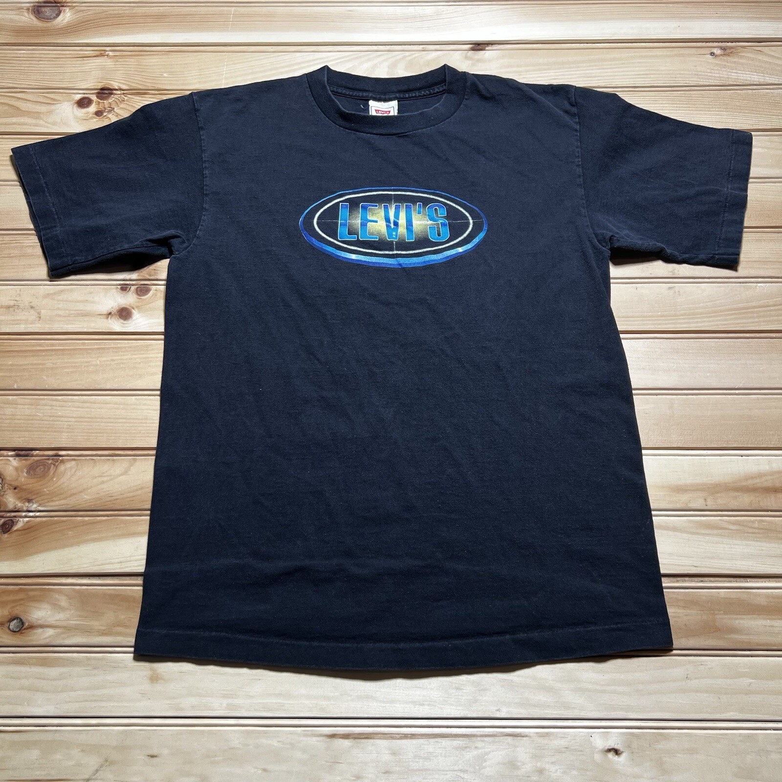 Vintage 90s Levis Denim Scope Target Graphic Shirt Size Adult Medium / Youth XL