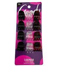NEW Goody 12Ct Small Claw Clips Slideproof Grip Multicolor Hair Accessories