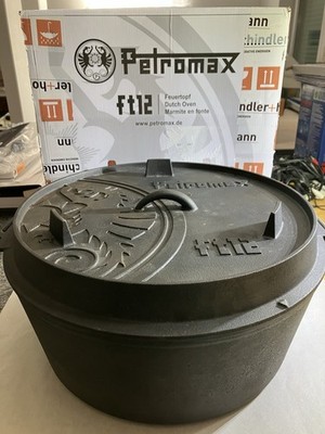 Petromax Feuertopf FT12 + Deckel + Deckelheber + Schaber OHNE Standfüße Boden