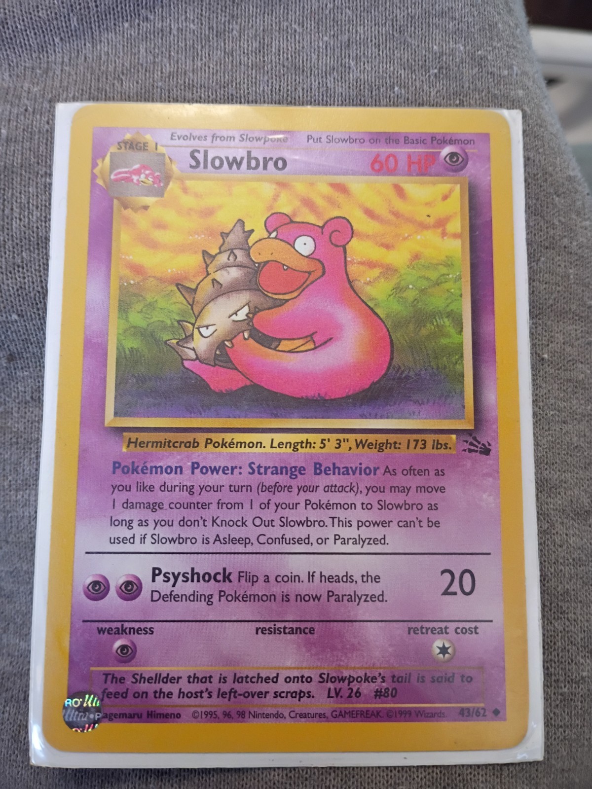 Pokémon TCG Slowbro Fossil 43/62 Regular Near Mint!