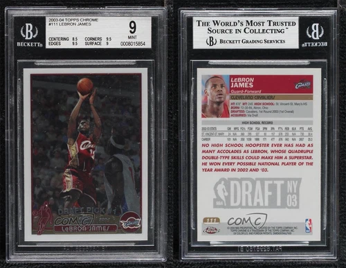 2003-04 Topps Chrome LeBron James #111 BGS 9 MINT Rookie RC
