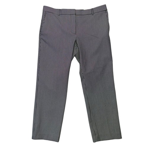Pantalon habillé femme Ann Taylor 12 noir blanc jambes fines cheville mi-hauteur stretch neuf avec étiquette - Photo 1/13