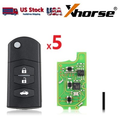 5PCS Xhorse XKMA00EN Wire Remote Key Fit For Mazda Flip 3 Buttons English