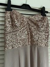 Lipsy Bronze Sequin Prom Dress Size 10 Worn Once
