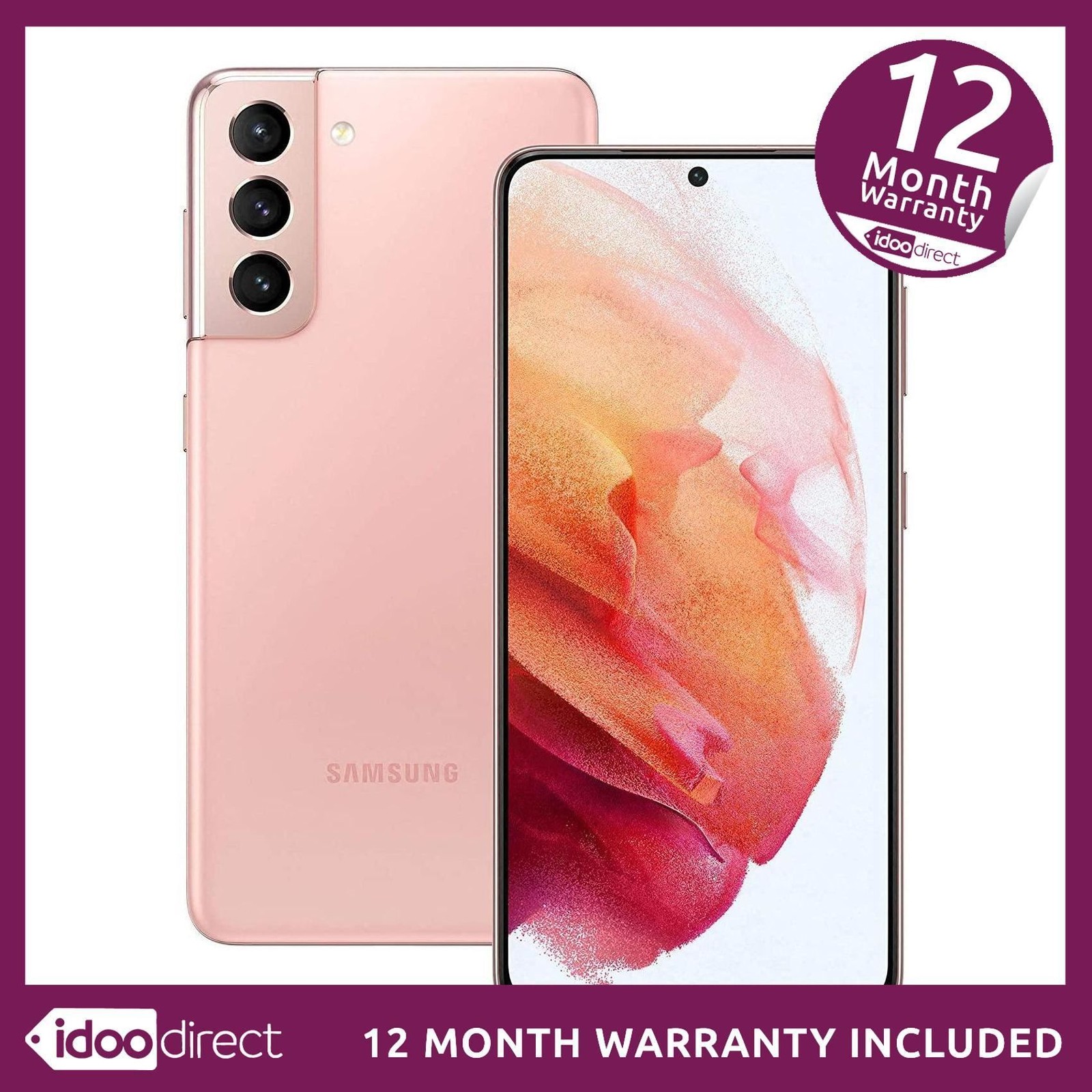 Samsung Galaxy S21 5G SM-G991B 128GB 64MP Mobile Phantom Pink Unlocked GRADE C