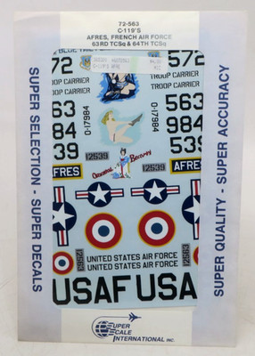 Super Scale International 1/72 C-119's AFRES, French Air Force Decals #72-563