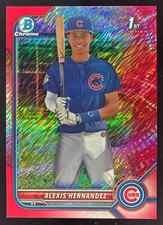2022 Bowman Chrome Prospects Red Shimmer Refractor Alexis Hernandez RC /10
