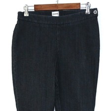 Chico's tapered jeans womens size 1.5  10 stretch mid rise black charcoal wash