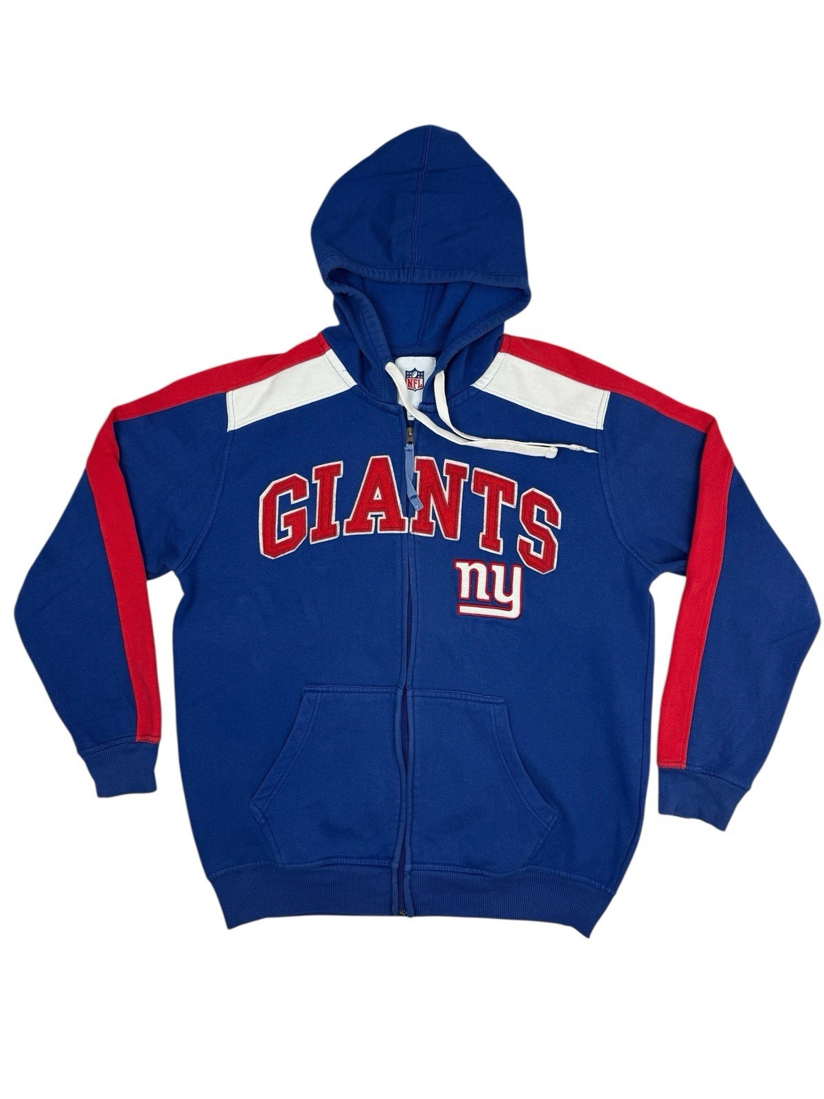 NFL Retro New York Giants Blue Zip Hoodie Jacket Large