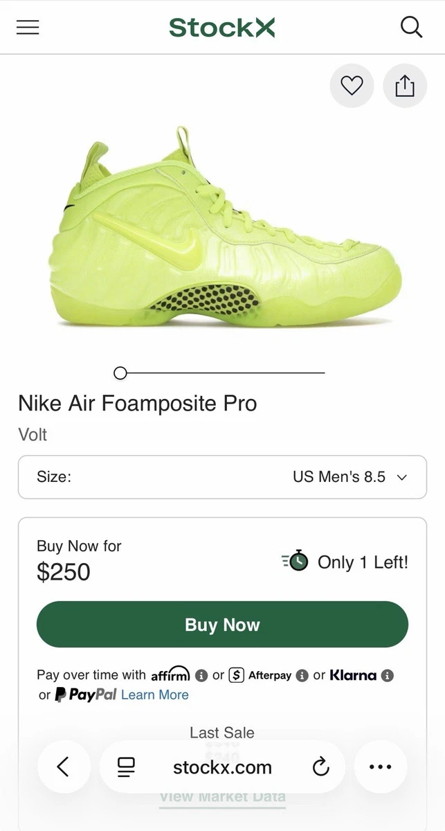 Nike Air Foamposite “Volt”  2014