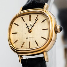 Vintage 1975 NEAR MINT OMEGA De Ville Cal.625 Manual Winding Gold 25mm Women's