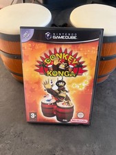 Nintendo Donkey Konga with Bongos Drums GameCube 2004 Game Tested