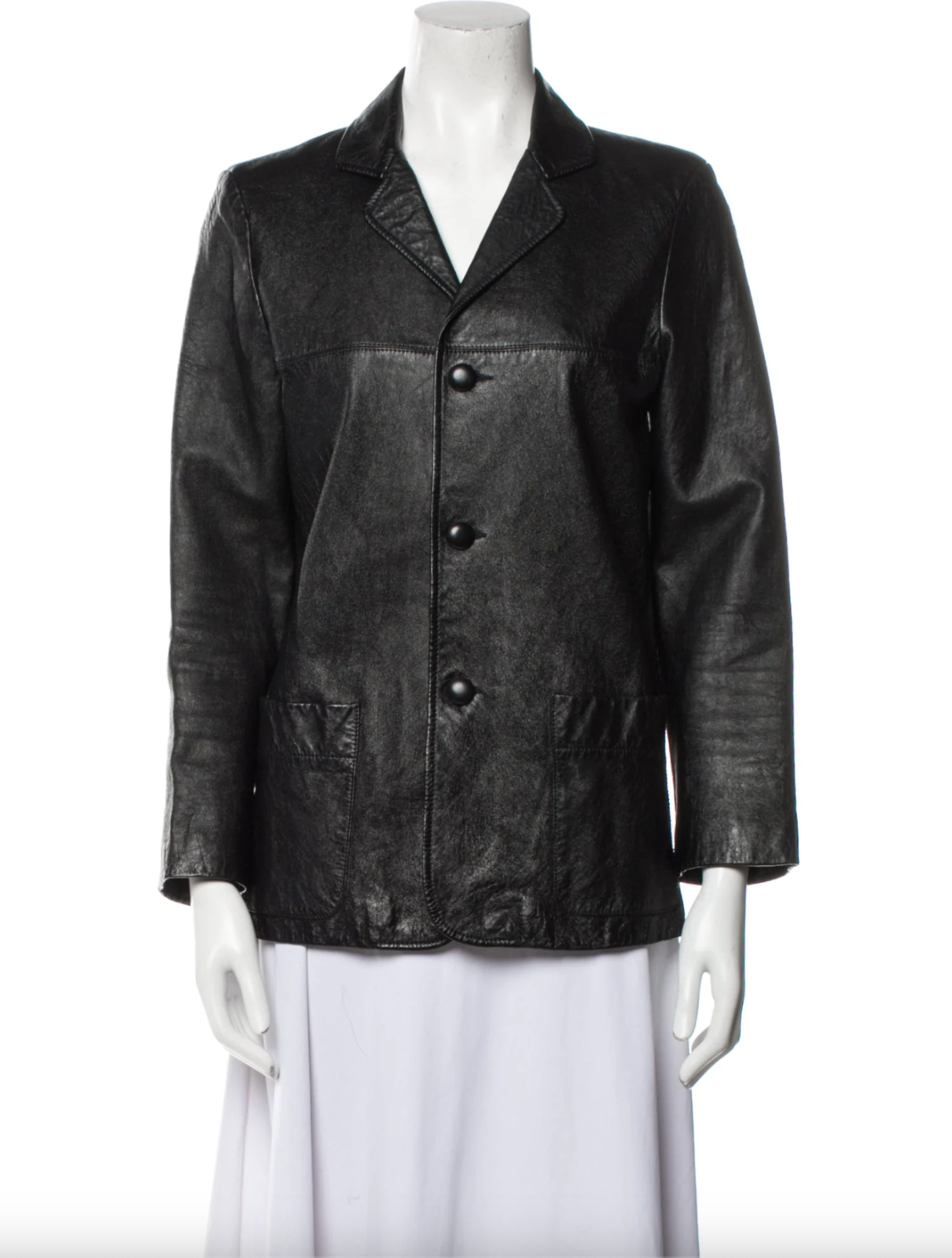 Giacca blazer Saint Laurent Hedi Slimane FW15 classica pelle nero FR 38