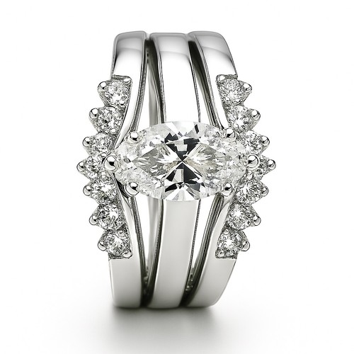 14k White Gold tone engagement wedding bridal groom woman's man CZ 2pc ring set - Picture 12 of 24