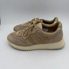 Gola Chicago Glimmer CLB428 Womens 8 Oat Gold Suede Retro Sneakers Preowned