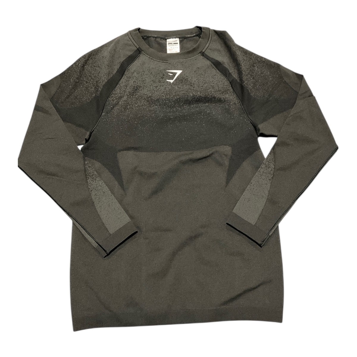 Gymshark Shadow Seamless Long Sleeve Tee Medium Muscle Fit Black