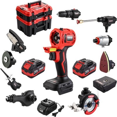 TEENO 20V MAX Brushless 9 In 1 Power Tool Combo Kit 2x4Ah
