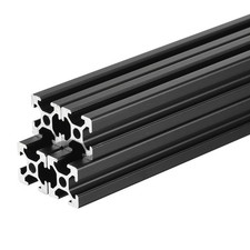 2020 T Slot Aluminum Extrusion 300mm(11.8 Inch) Black 4 Pcs