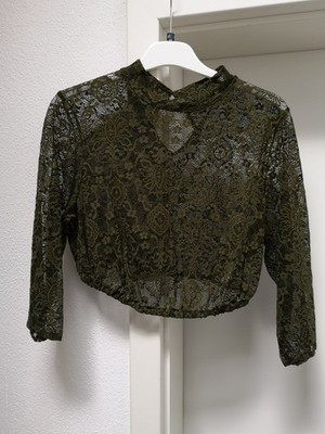 Hammerschmid Damen Trachten Bluse Dirndlbluse Gr. 46 grün