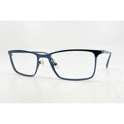 Zenni Optical 28036 Blue Metal Rectangular Full Rim Eyeglasses Frames Eyewear