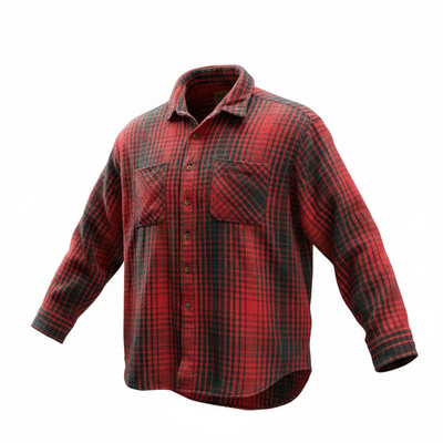 St. John's Bay Long-Sleeve Button-Up Flannel Shirt (Red & Black Plaid) Men's 2XL