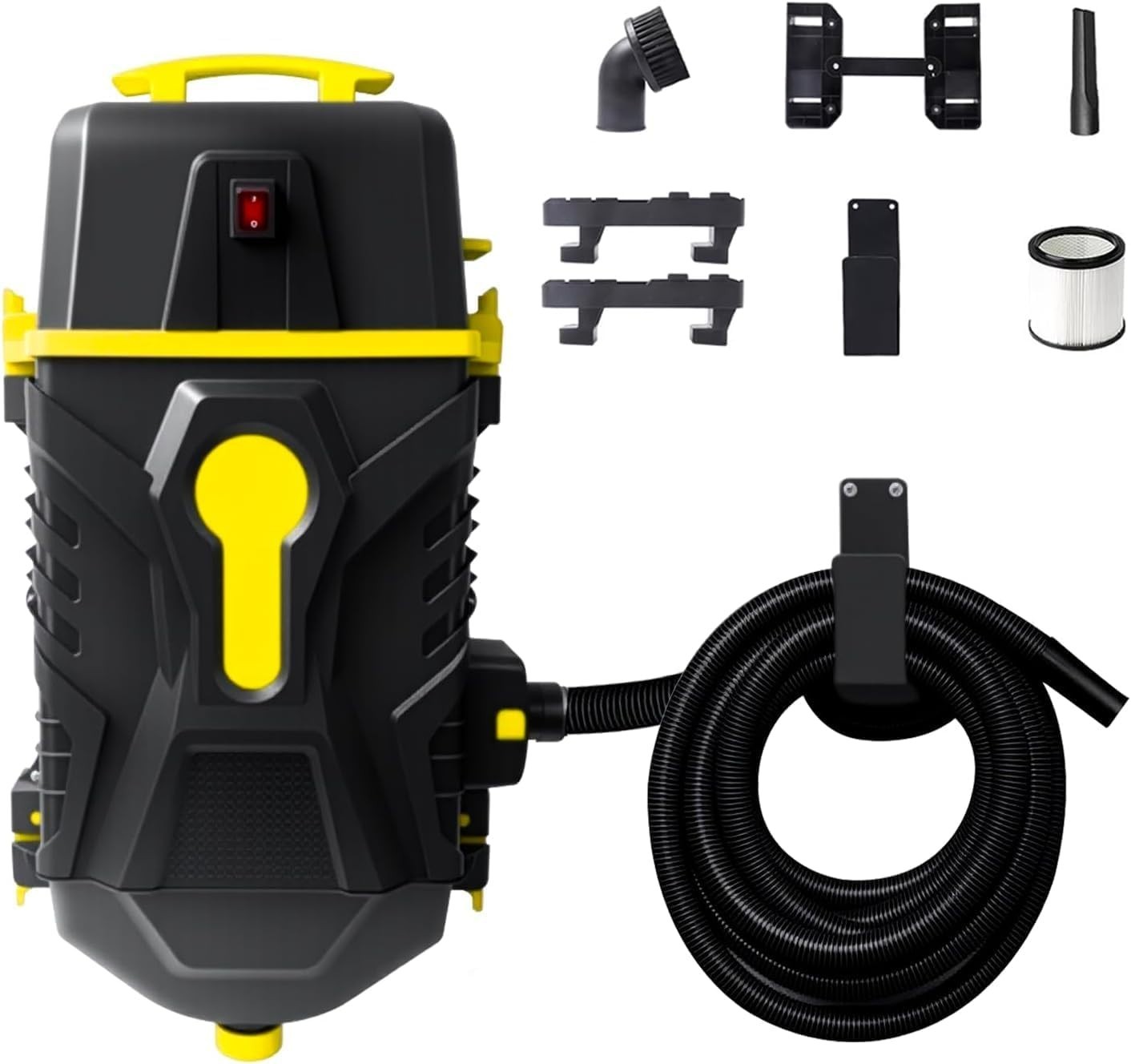 Retractable Wall - Mounted Wet Dry Vacuum Cleaner for Garage