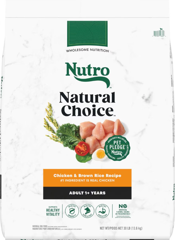 Nutro Natural Choice Adult Chicken & Brown Rice Recipe Dry Dog Food, 30-lb bag
