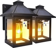 Image of 2 Pack Solar Wall Light Outdoor Garden, Solar Security Lights Outdoor Motion Se