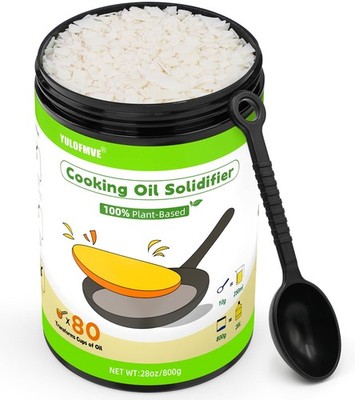 Cooking Oil Solidifier Powder, Solidifies Up to 80 Cups from Mess, 100% Plant...