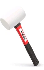 Rubber Hammer, 16oz rubber mallet With fiberglass Handle,white