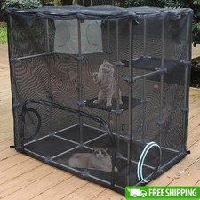 Spacious Cat Catio Durable Modular Design Multiple Entrances Indoor Outdoor Play