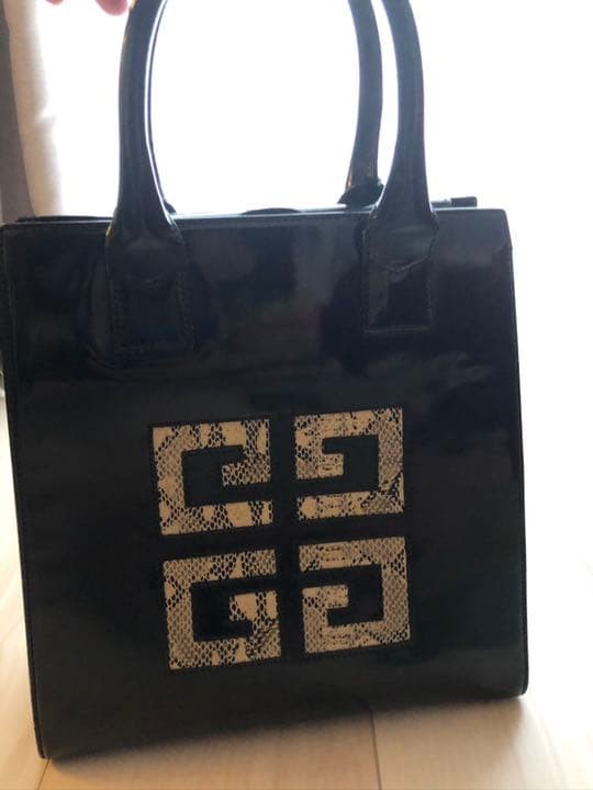 Givenchy Black Enamel Python-Pattern Mini Bag, St… - image 2