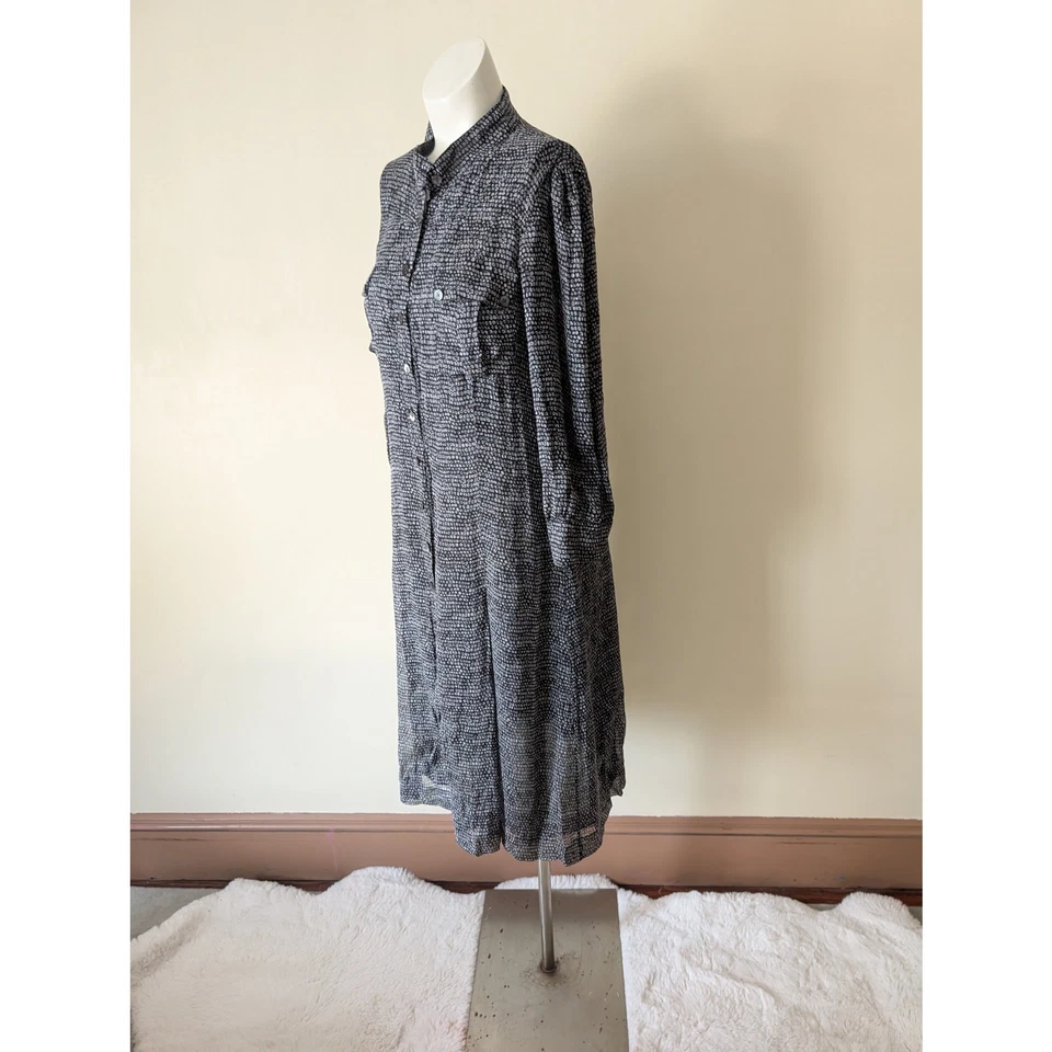 Vestido Carolina Herrera Seda Cachicho 10 Botones Frontal Oficina Núcleo Artístico Negro Foto 3 de 4