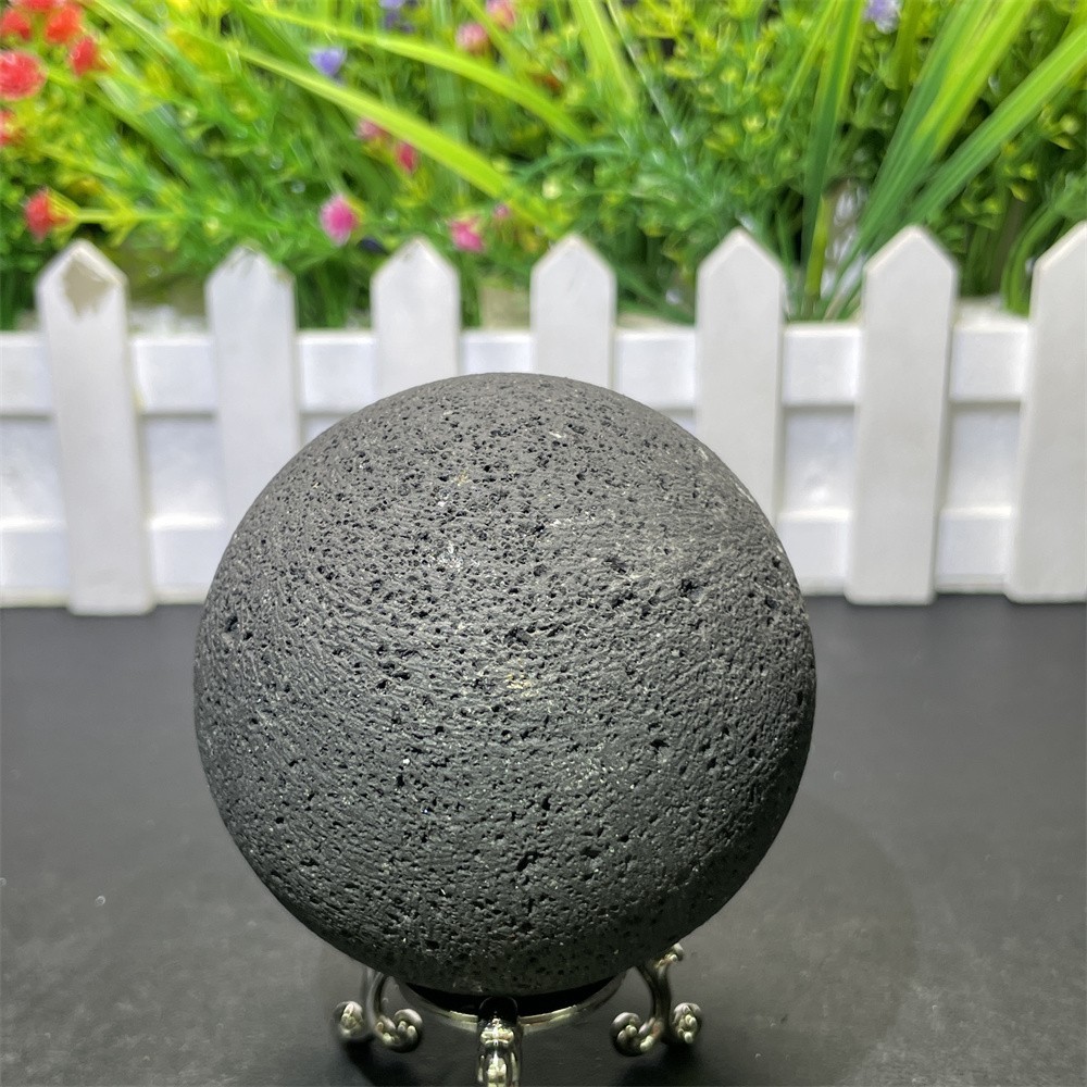 0.9LB 2.7" Natural Lava Stone Sphere Ball Crystal Quartz Reiki Energy Healing