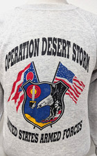 Vtg 90s OPERATION DESERT STORM Sweatshirt United States Armed Forces USA Size M 