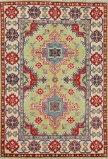 Pistachio Green Geometric Accent Rug 3x5 Supe...