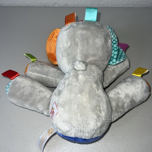 Bright Starts Taggies Grey Elephant Rattle Plush 9" Stuffed Animal Toy - Imagen 3 de 9