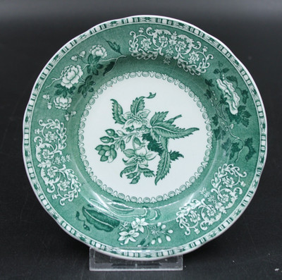 Spode England green Camilla Unterteller Teller Untertasse grün weiß Ø 15,5 cm