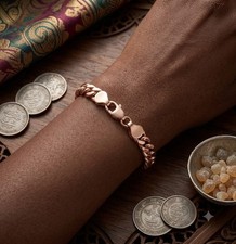 Pure Copper Cuban Link Bracelet, 10mm Copper Bracelet, Solid Copper Chain Bracel