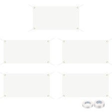 5 Pcs 2'x4' Blank Banners Signs Outdoor Wall Banner with Hanging Rope White