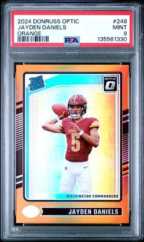 2024 DONRUS OPTIC JAYDEN DANIELS ORANGE RC RATED ROOKIE /249 #248 PSA 9 MINT