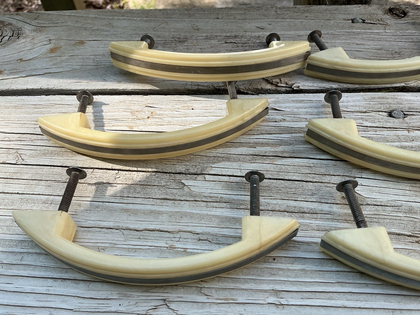 RARE ART DECO CELLULOID KITCHEN CABINET VINTAGE 1920&rsquo;S ORIGINAL &ldquo; FANCY PULLS&rdquo;