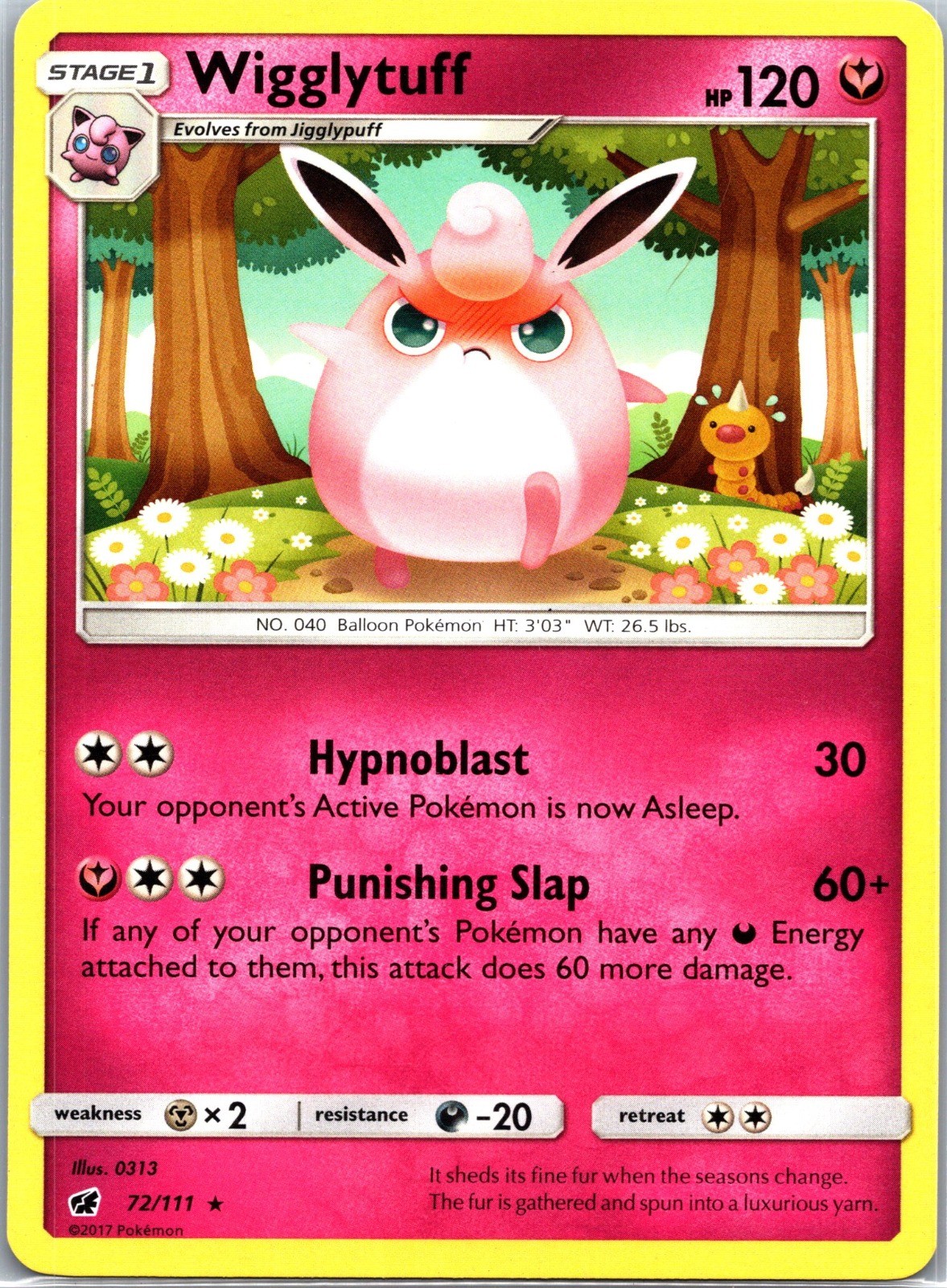 Wigglytuff Rare SM - Crimson Invasion 72/111 LP