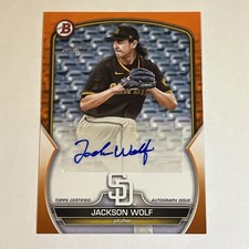 2023 Bowman Prospect Autographs Jackson Wolf #PPA-JWF Orange Auto /25 (AU)