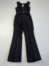 Vtg Robbe 80s Ski Bib Jumpsuit Wool Blend Womens Sz S Flare Square Neck USA Made