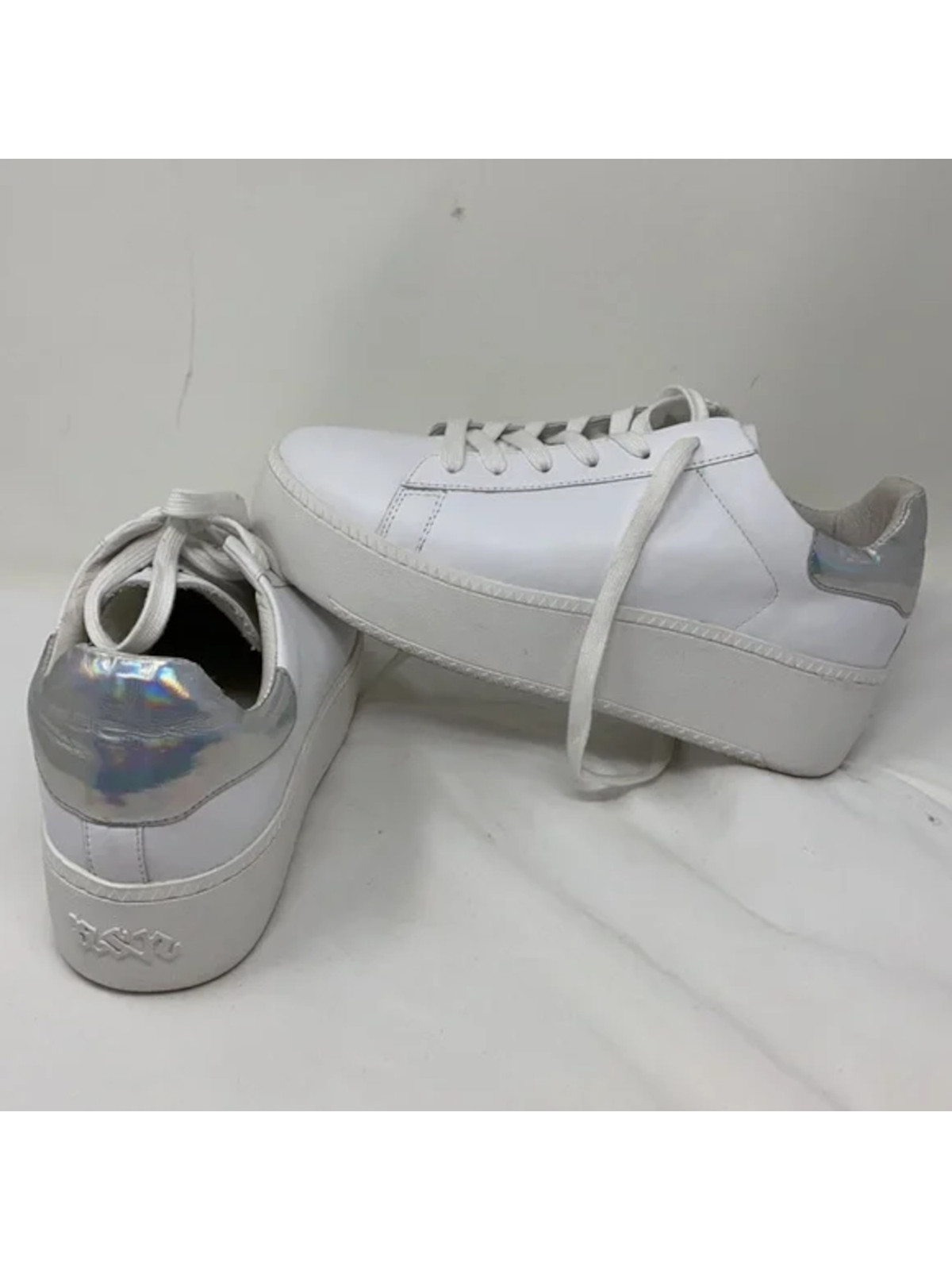 ASH Womens White Removable Insole Cult Round Toe Wedge Leather Sneakers Shoes 38