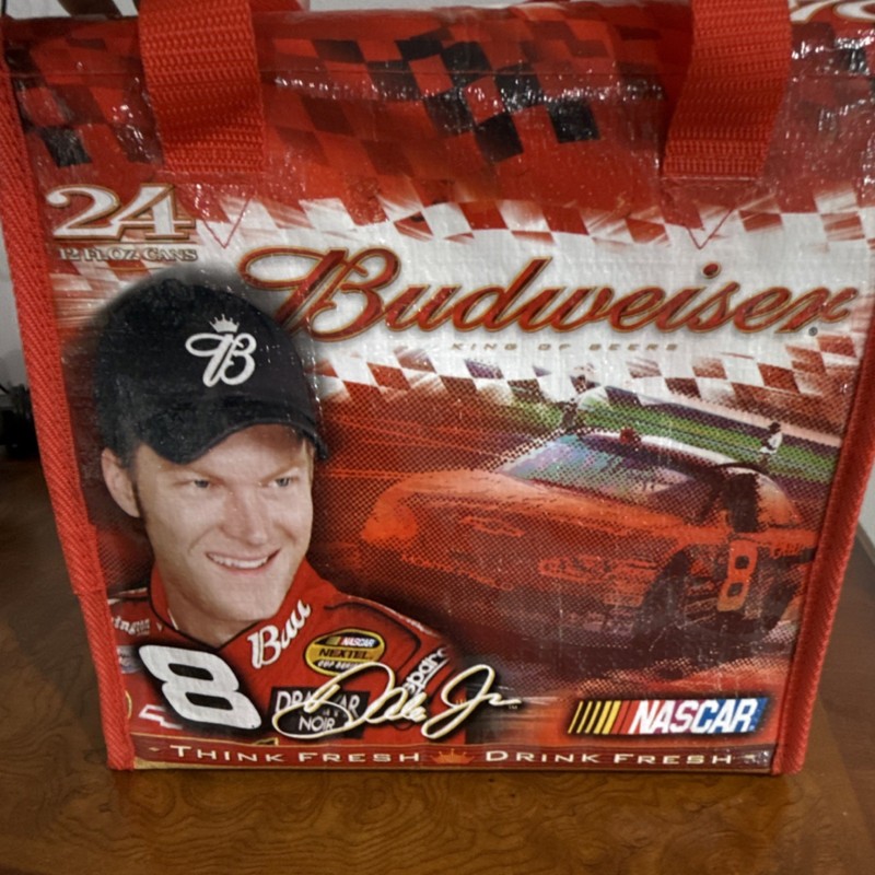 Budweiser NASCAR Insulated Cooler Bag Red Holds 24 Cans Breweriana