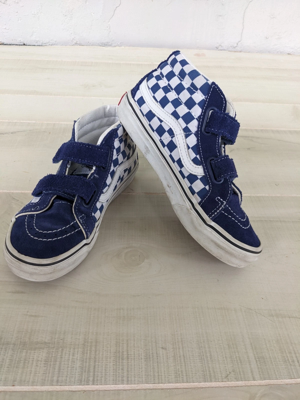 Vans Blu e Bianco Check SK8 Mid Reissue V Scarpe Skate Unisex Bambini 2 5